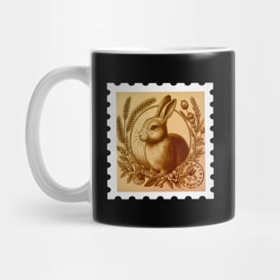 vintage rabbit stamp Mug